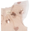 Robe coeurs à sequins beige