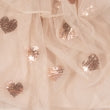 Robe coeurs à sequins beige