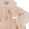 Robe coeurs à sequins beige