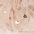 Robe coeurs à sequins beige