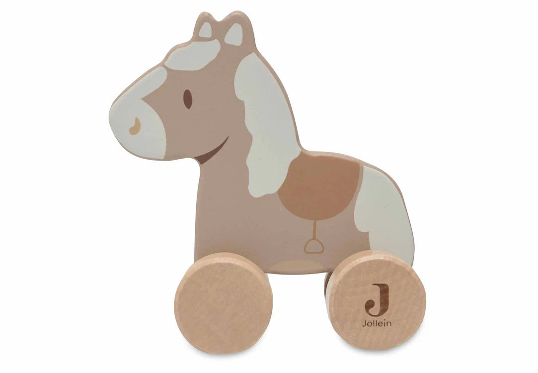Jouets cheval en bois à roulettes