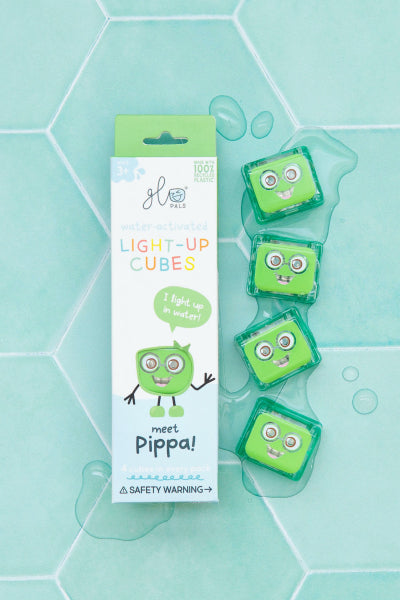 Cubes lumineux pour le bain vert