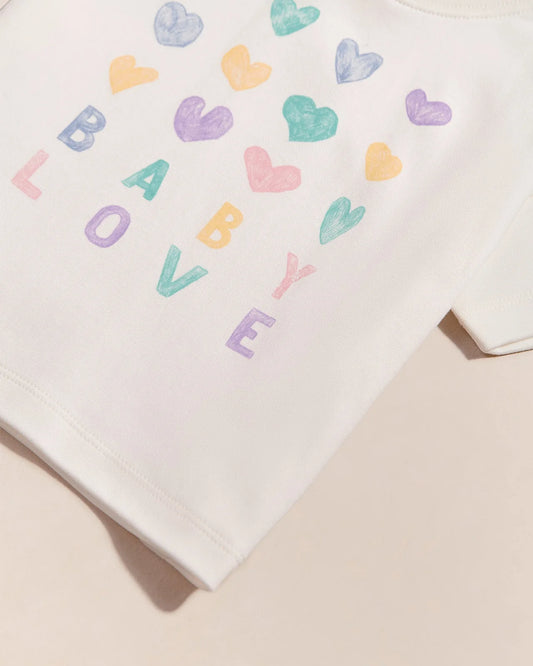 Le t-shirt Baby Love en coton bio - blanc