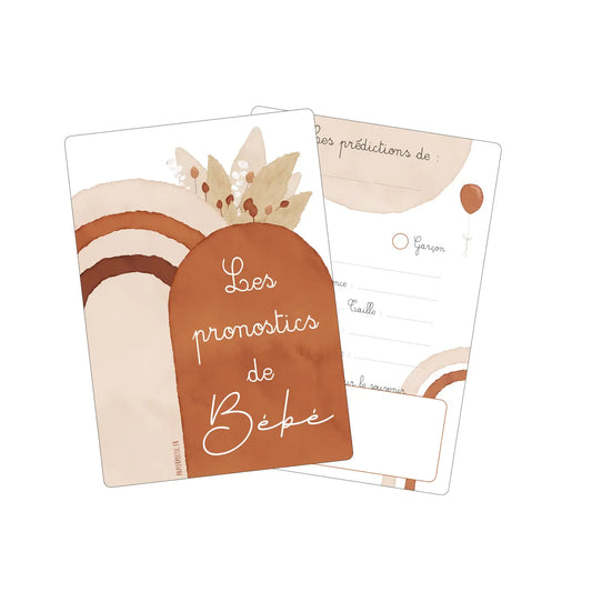 Lot 6 cartes pronostics bébé “bohème”