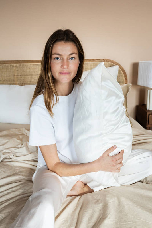 Taie d'Oreiller Bi-Face Soie et Lin