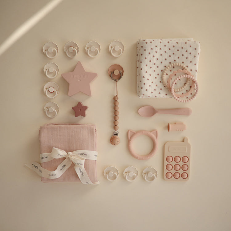 Lot de 3 langes avec petites fleurs en coton bio