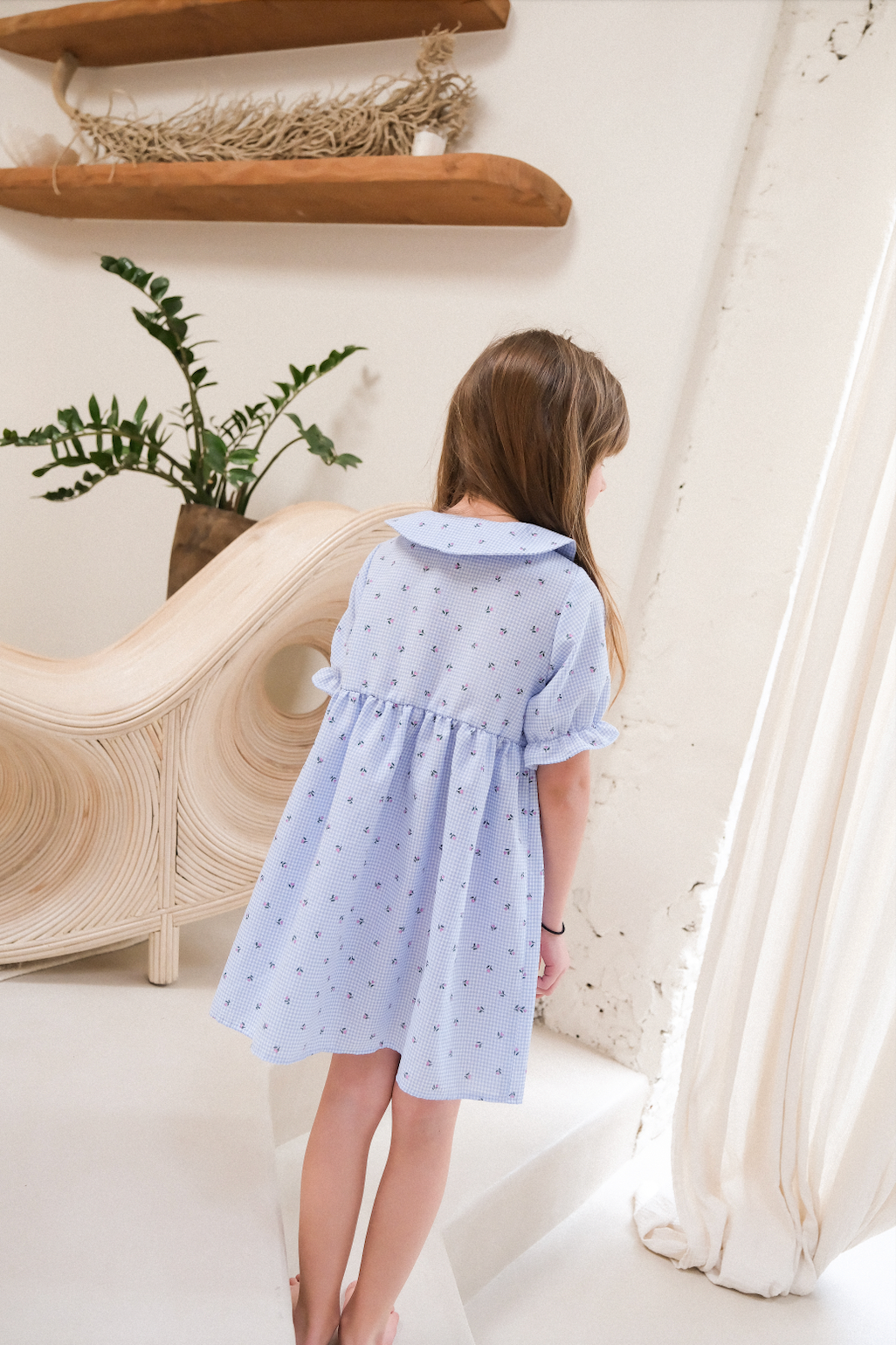 Robe Jeannette Vichy fleurs