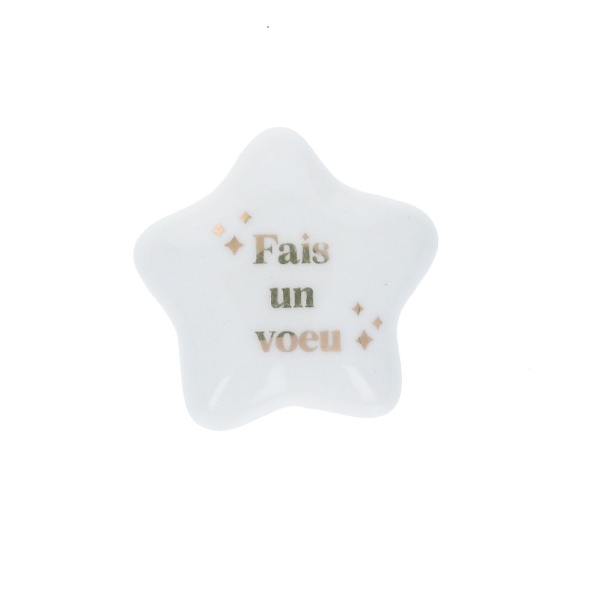 Etoile en porcelaine "fais un voeu" gold