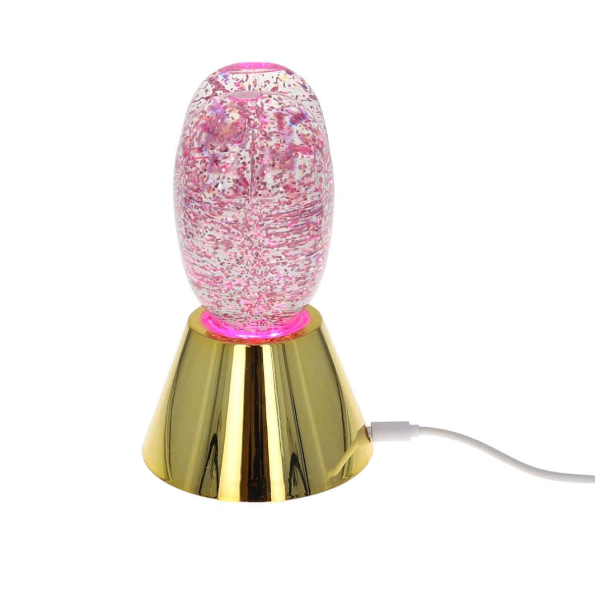 Lampe coeur rose à paillettes