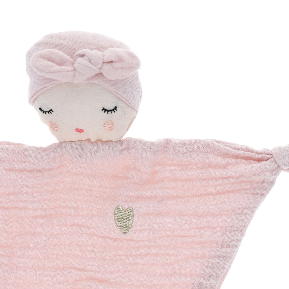 Doudou plat lutin rose