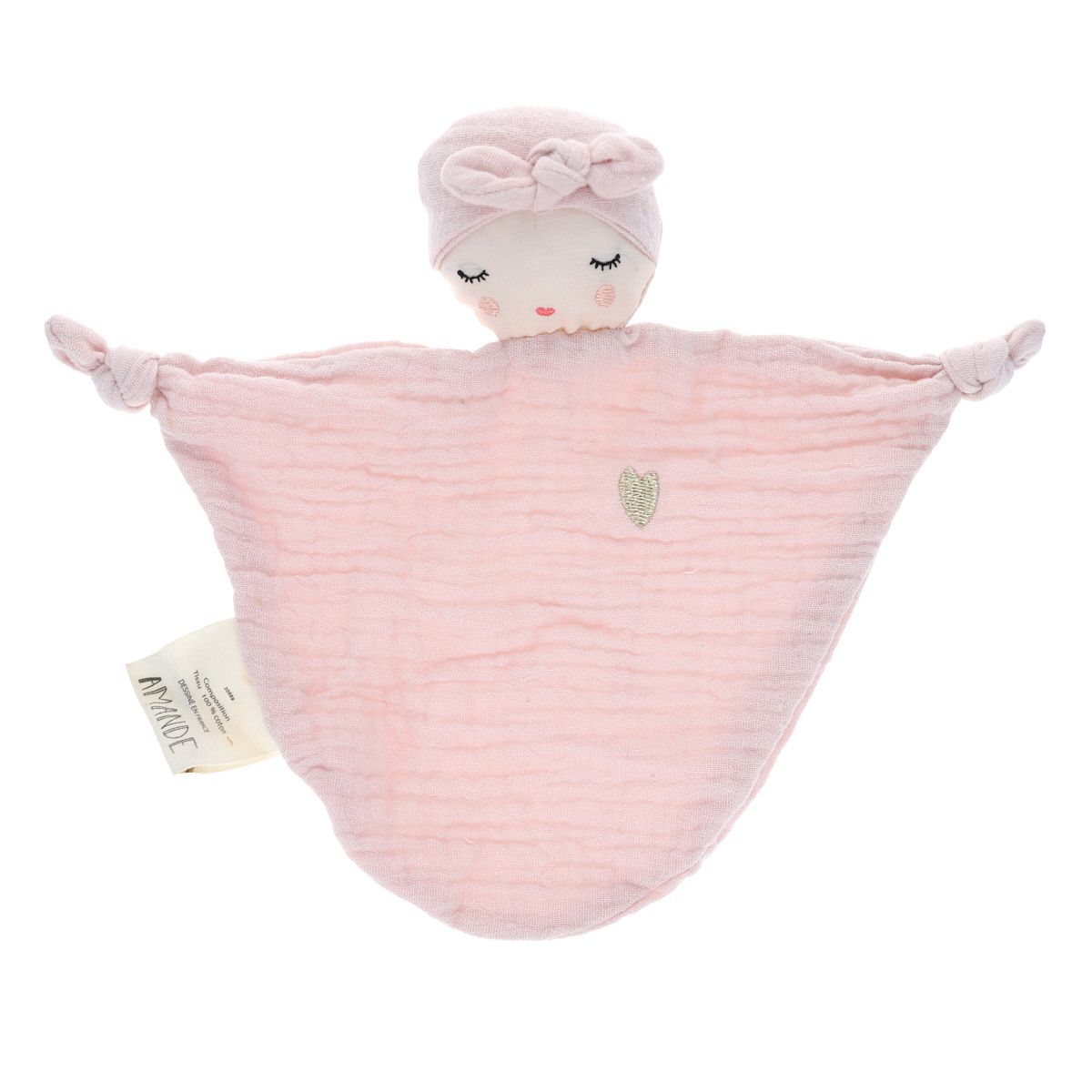 Doudou plat lutin rose