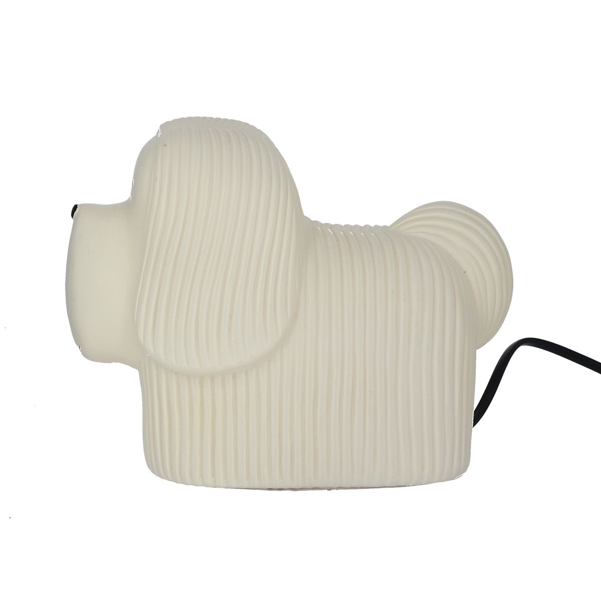 Lampe chien skye terrier blanc