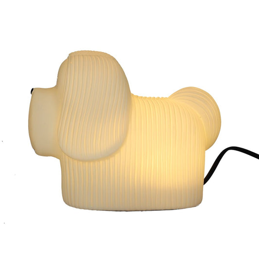 Lampe chien skye terrier blanc