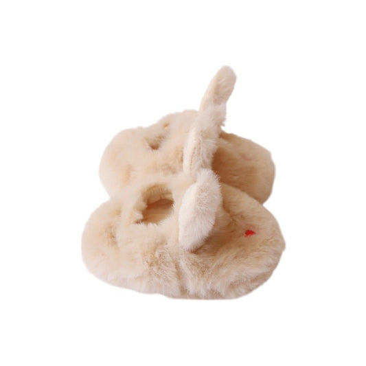 Chaussons lapin fausse fourrure crème 6-12 mois - Chichi pompon