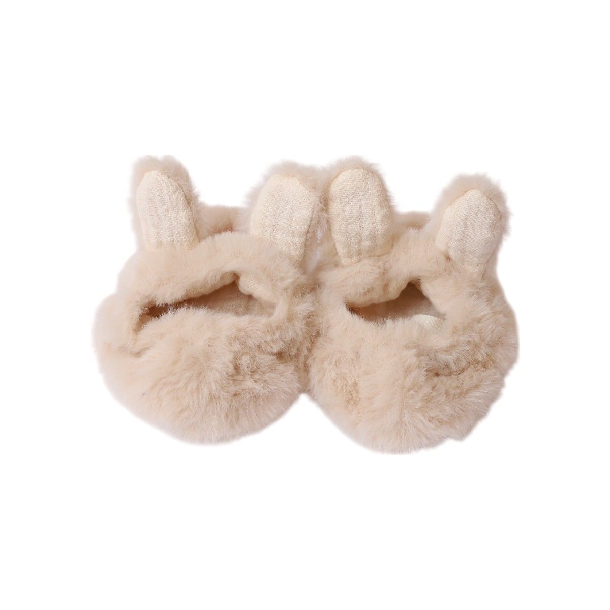 Chaussons lapin fausse fourrure crème 6-12 mois - Chichi pompon