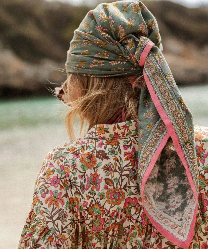Foulard grand format - prana sauge