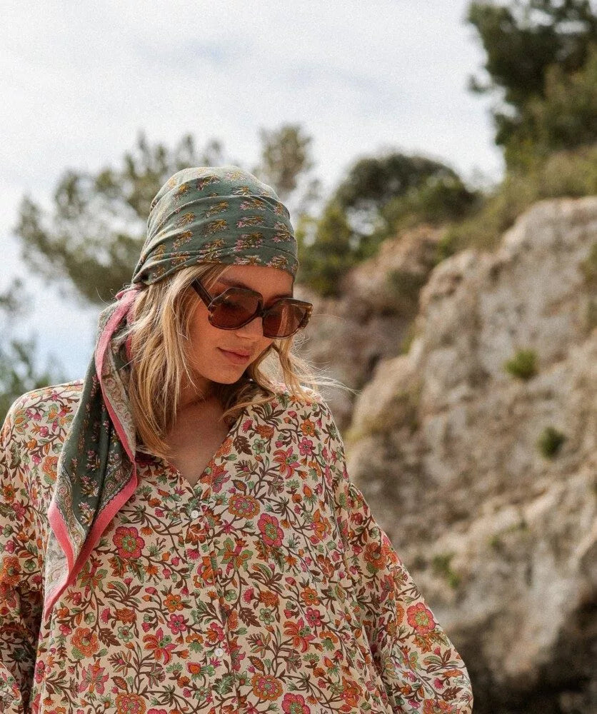 Foulard grand format - prana sauge