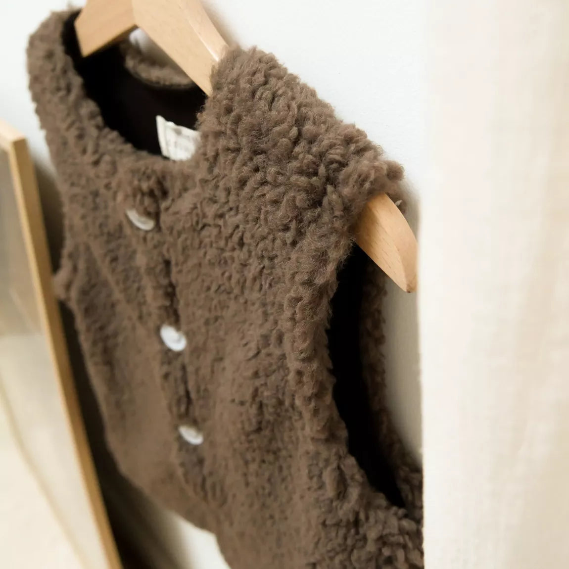 Gilet sans manches sherpa chocolat
