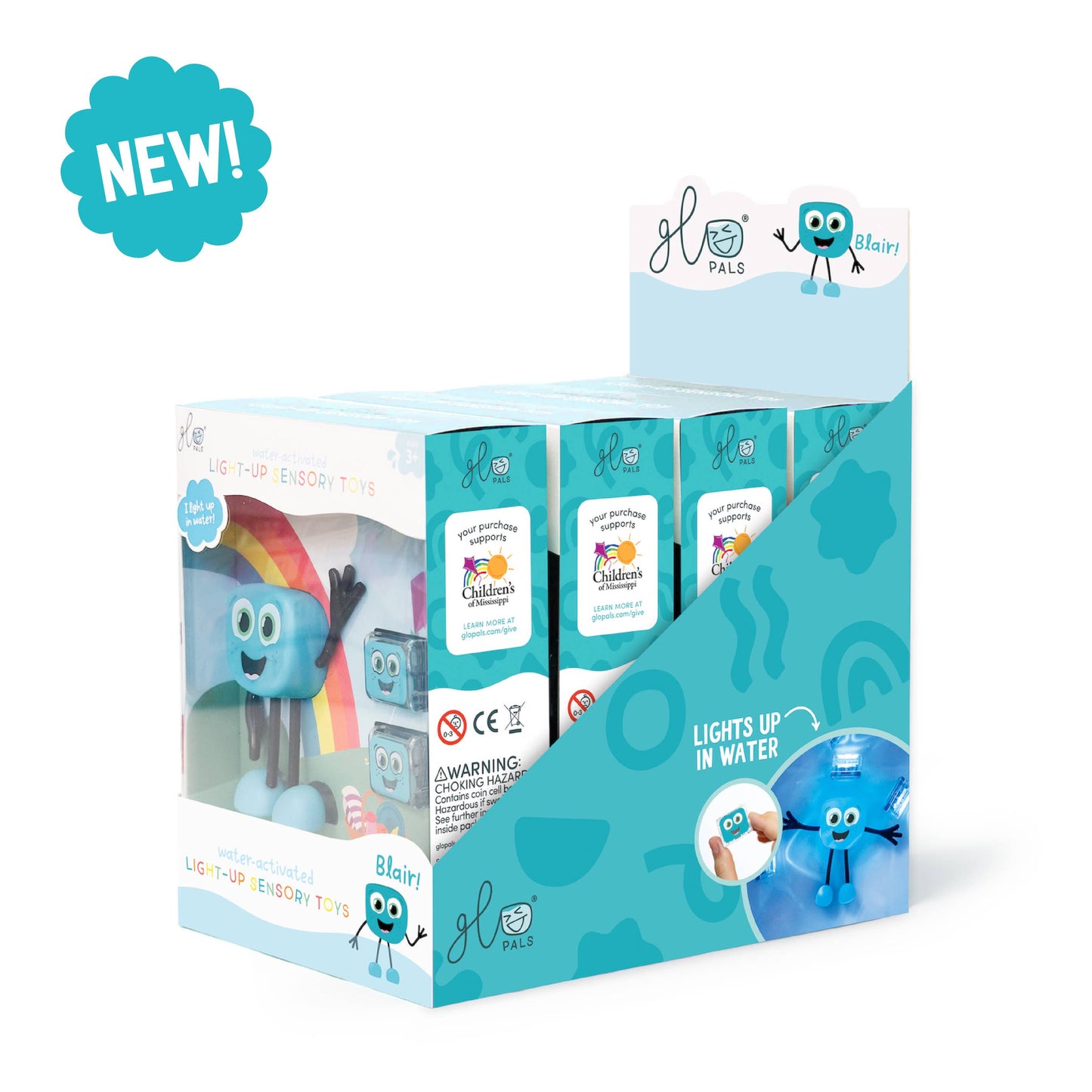 Personnage + cubes lumineux bleu