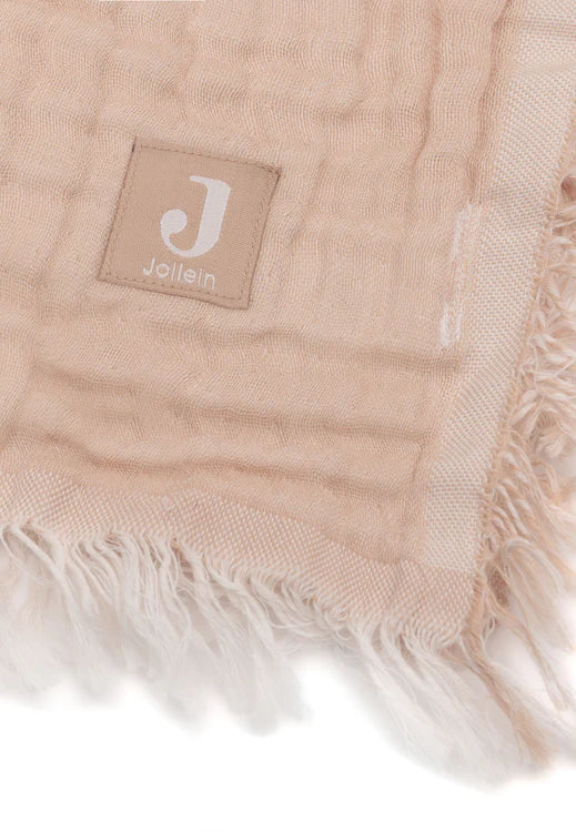 Couverture Berceau 75x100 cm Fringe - Rose pâle
