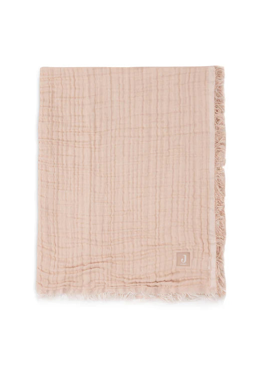 Couverture Berceau 75x100 cm Fringe - Rose pâle