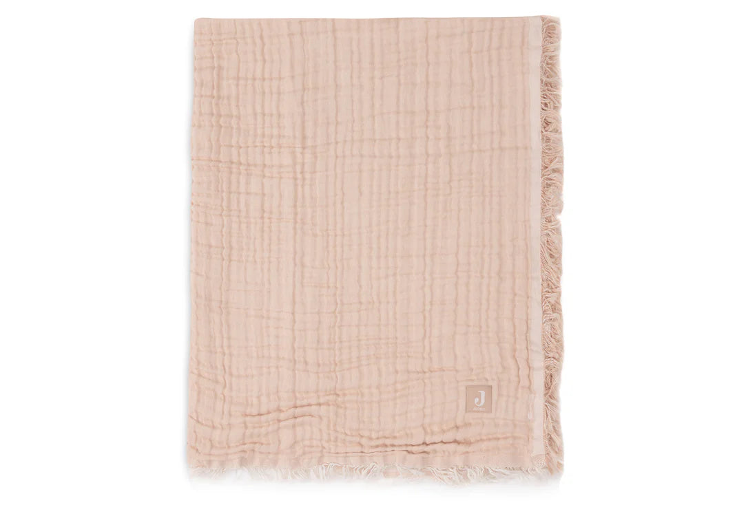 Couverture Berceau 75x100 cm Fringe - Rose pâle