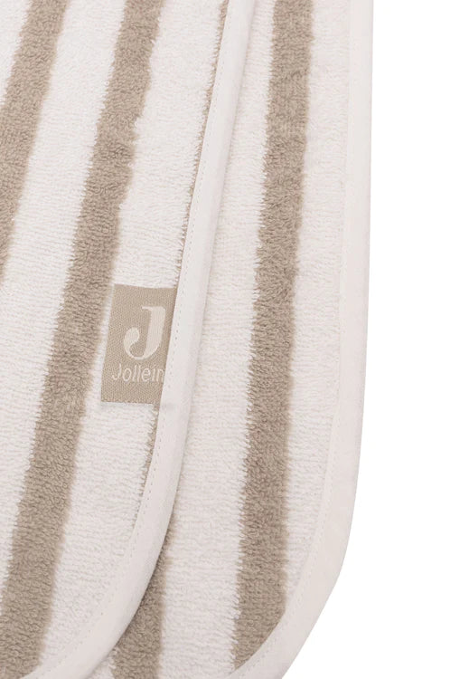 Poncho de Bain Stripe éponge - Olive Green - GOTS