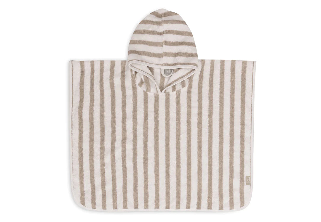 Poncho de Bain Stripe éponge - Olive Green - GOTS