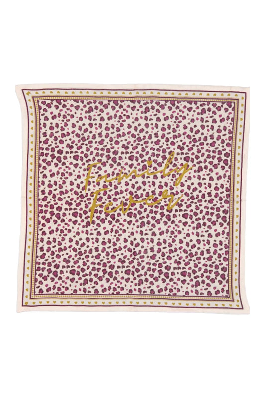 Grand Foulard Jade Léopard violet & ocre