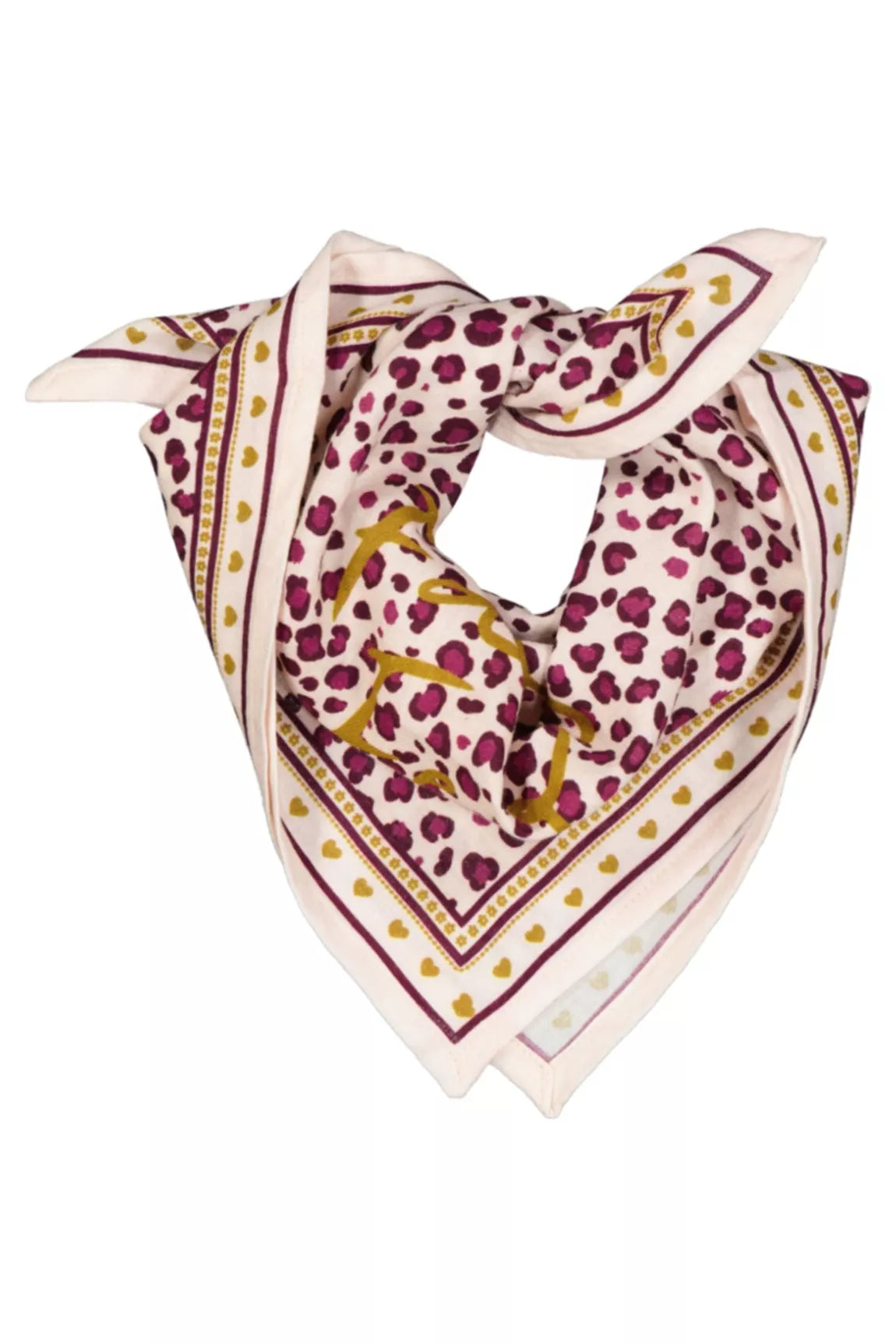 Grand Foulard Jade Léopard violet & ocre