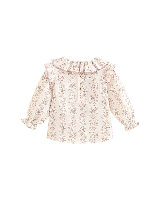 Blouse pour petite fille à imprimé fleuri rose
