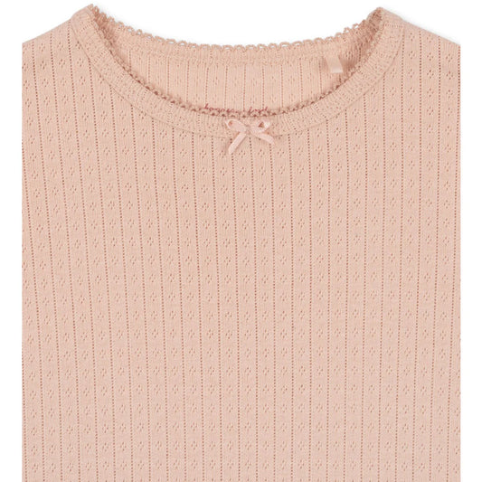 Tee-shirt rose Gots en pointelle