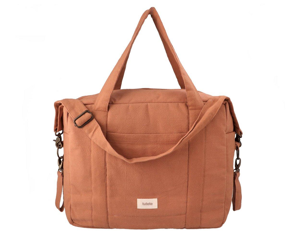 Sac à langer en coton caramel