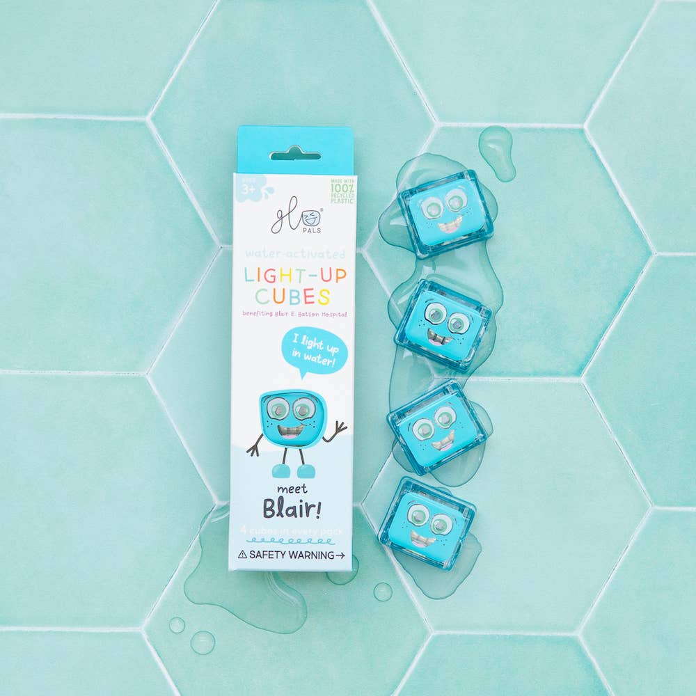 Cubes lumineux pour le bain bleu