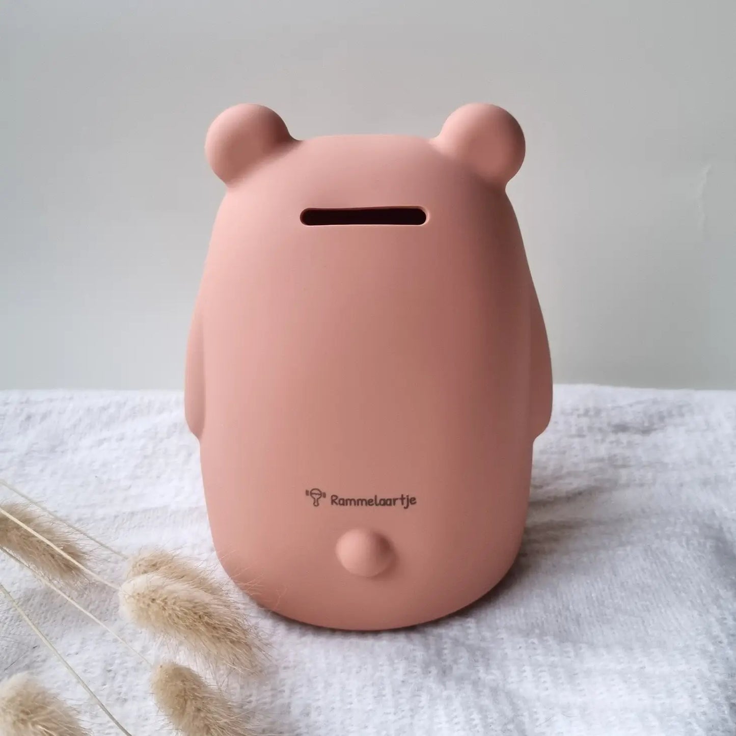 Tirelire souple en silicone ours rose