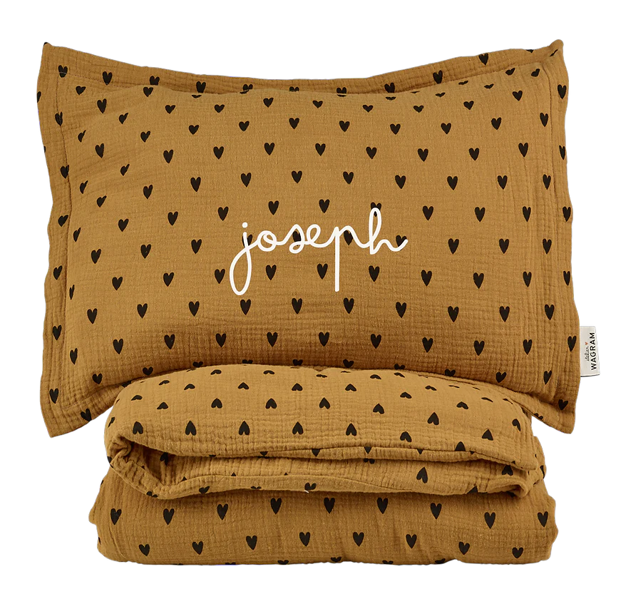 Parure de couette petits coeurs 80x120 avec taie