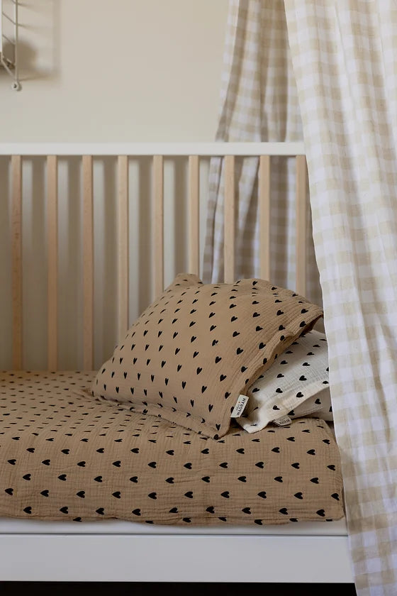 Parure de couette petits coeurs 80x120 avec taie