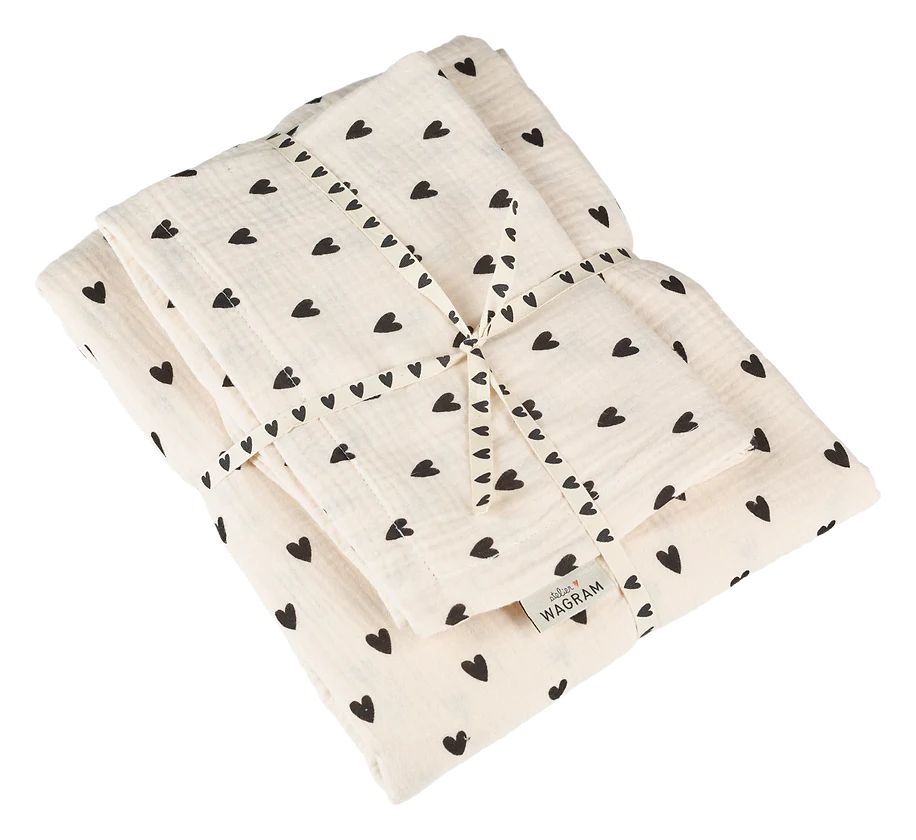 Parure de couette petits coeurs 80x120 avec taie