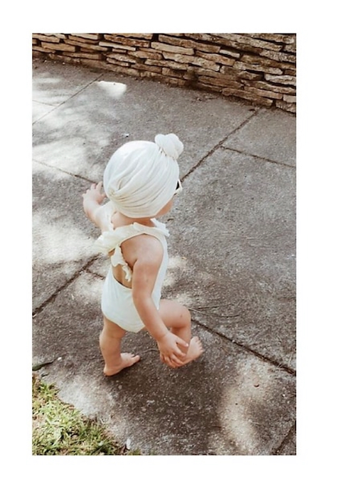 Turban noeud fleur en jersey uni