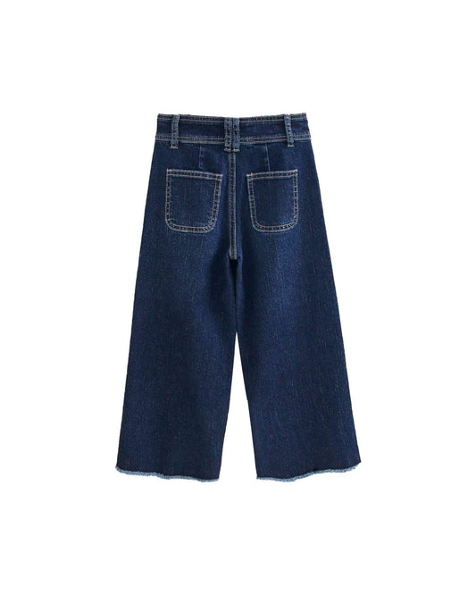 Pantalon long pour fille, culotte en jean