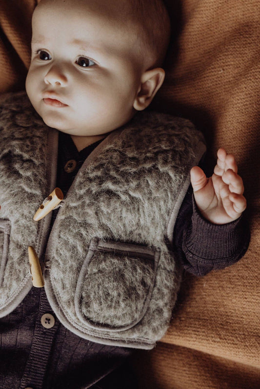 Gilet Sherpa en laine - Sand