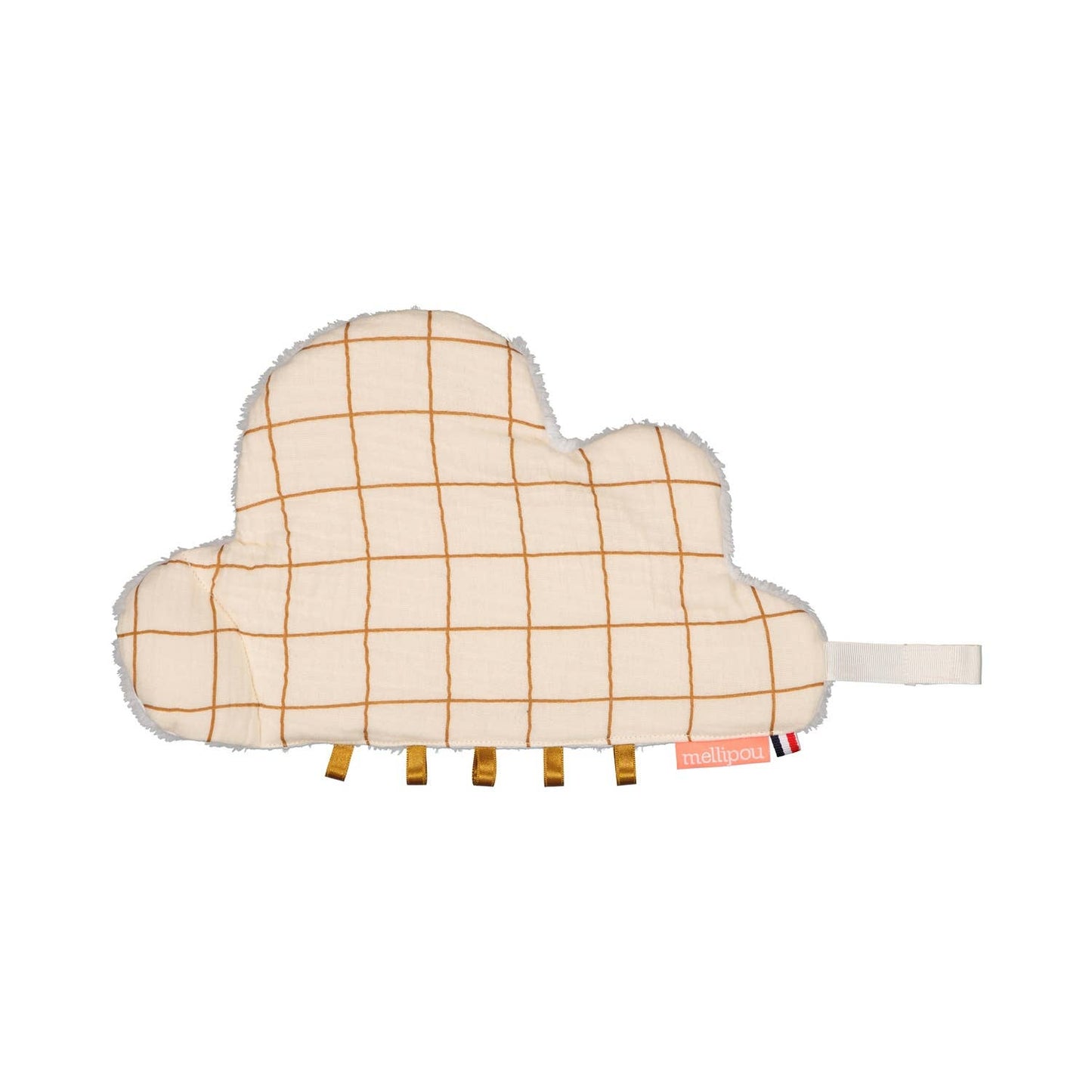 Doudou attache tétine grands carreaux