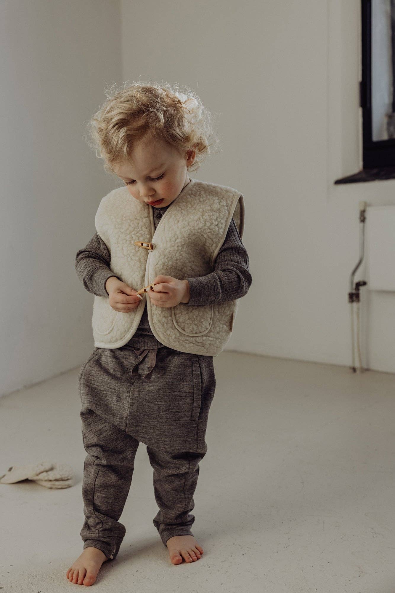 Gilet Sherpa en laine - Milk