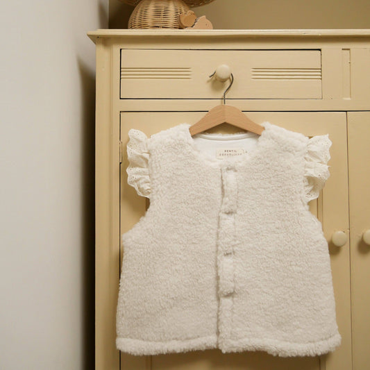 Gilet sans manches sherpa écru