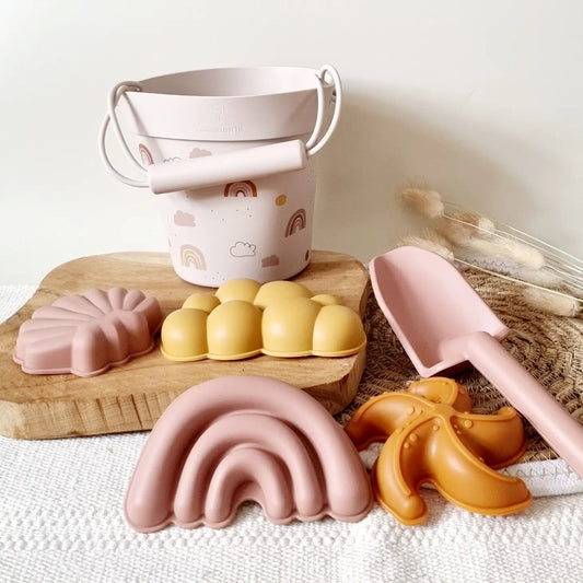 Set de plage en silicone arc en ciel