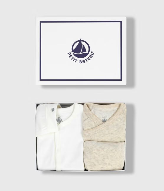 Coffret cadeau bébé en velours uni