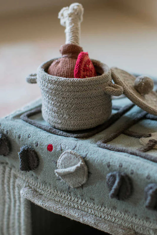 Set de cuisine avec aliments en tissu