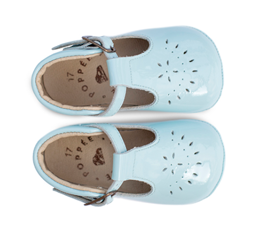 Poppée : Chaussons Minimil Charol ménorca vernis bleu ciel