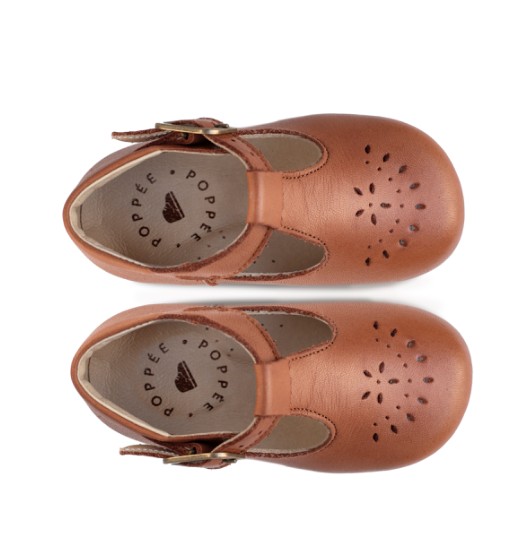 Poppée : Chaussures salomé Milton Savana whisky cuir à boucle