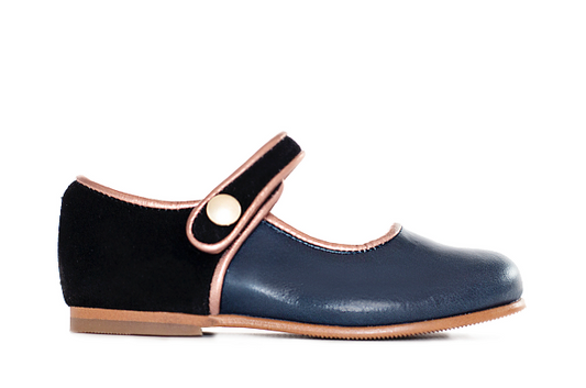 Poppée : Chaussures Bulle Ajax cuir/marine nubuck/noir filet or à scratch